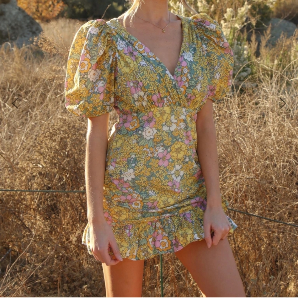 Rahi puff sleeves mini dress S
